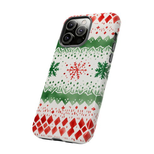 Watercolor Christmas Knitting - Impact Resistant Phone Case